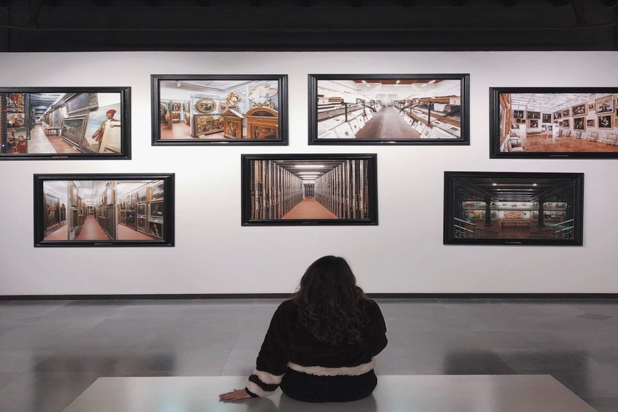 Framed artwork on display at Art and Mirror Framing gallery