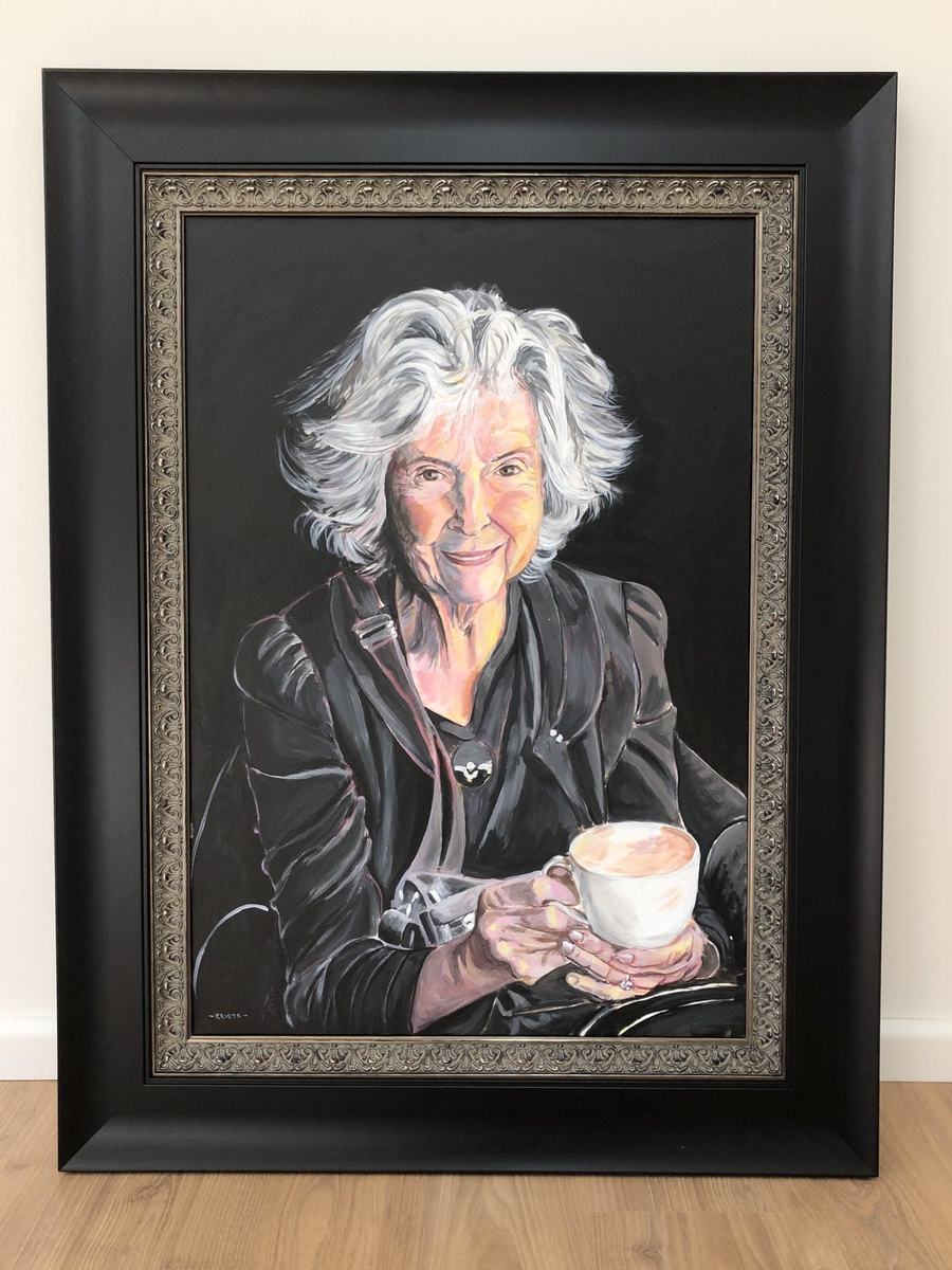 Framed portrait oil painting